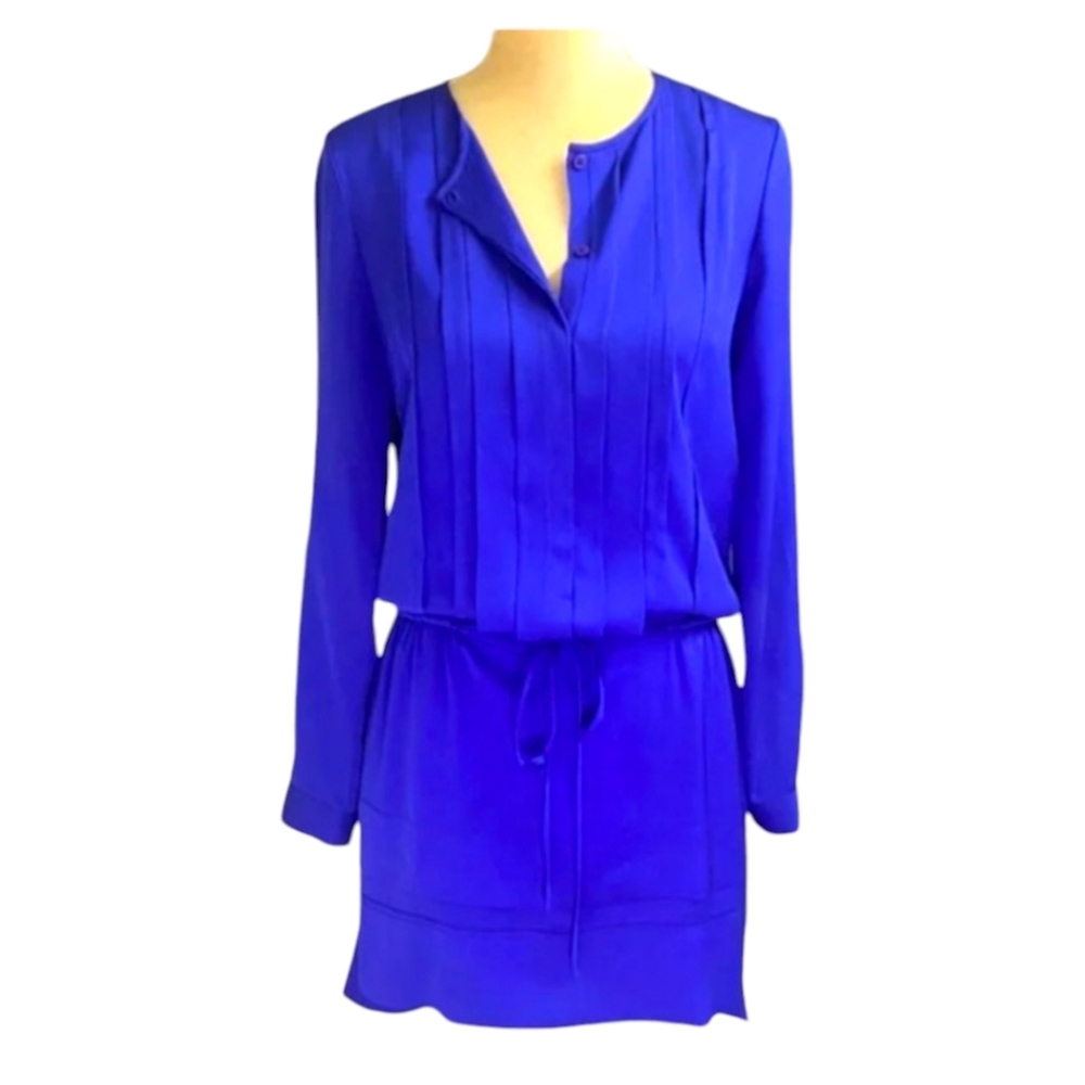 Diane Von Furstenberg royal blue long sleeve silk lycra midi dress 8 FRANCESCA - Picture 7 of 16